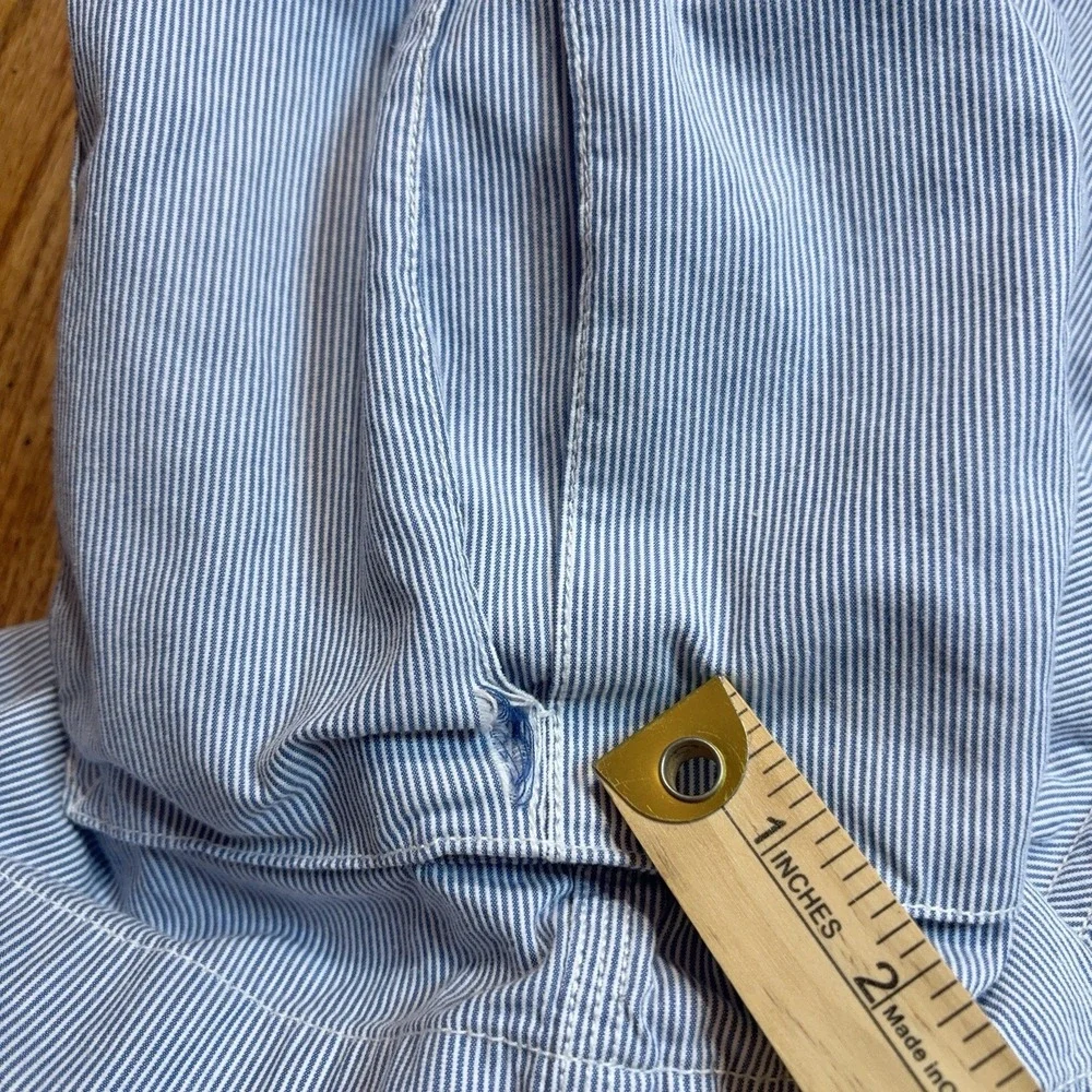 Polo Ralph Lauren Cargo Shorts Mens 40 Tall (Tag 42) Blue Seersucker Y2K FLAW